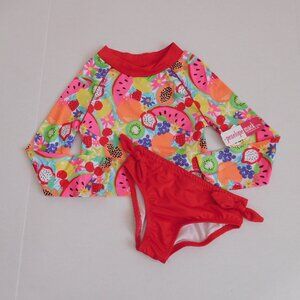 NWT 2pc Penelope Mack Colorful Fruit Rash guard Swimsuit sz 6x